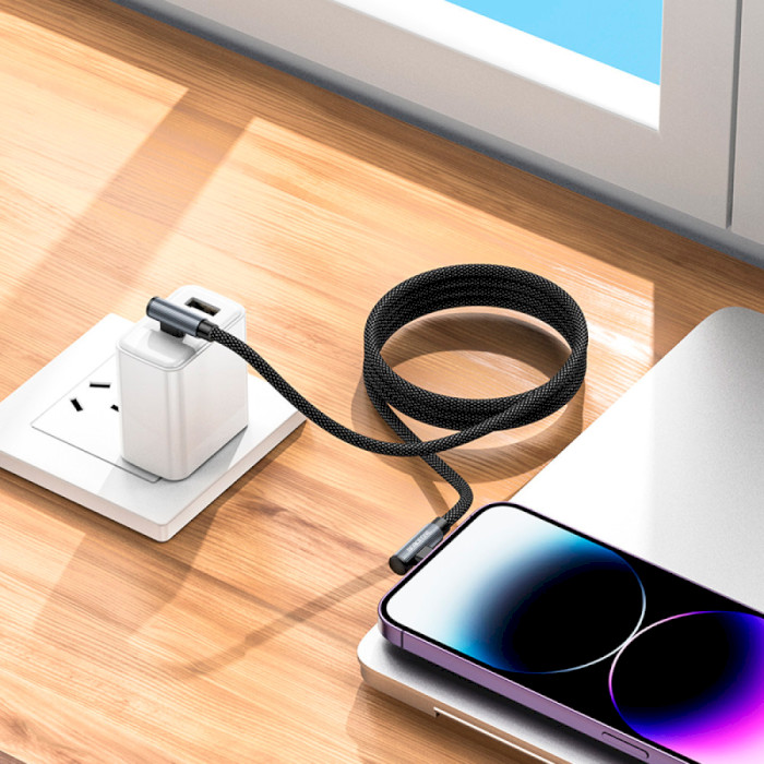 Кабель BOROFONE BU50 Elbow Magnetic PD USB-C to Lightning 1м Black