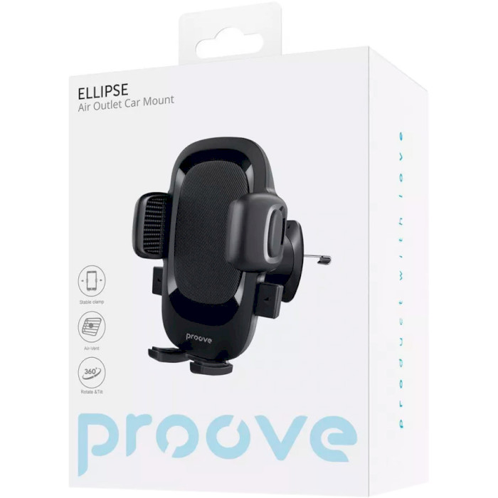 Автотримач для смартфона PROOVE Ellipse Air Outlet Car Mount Black