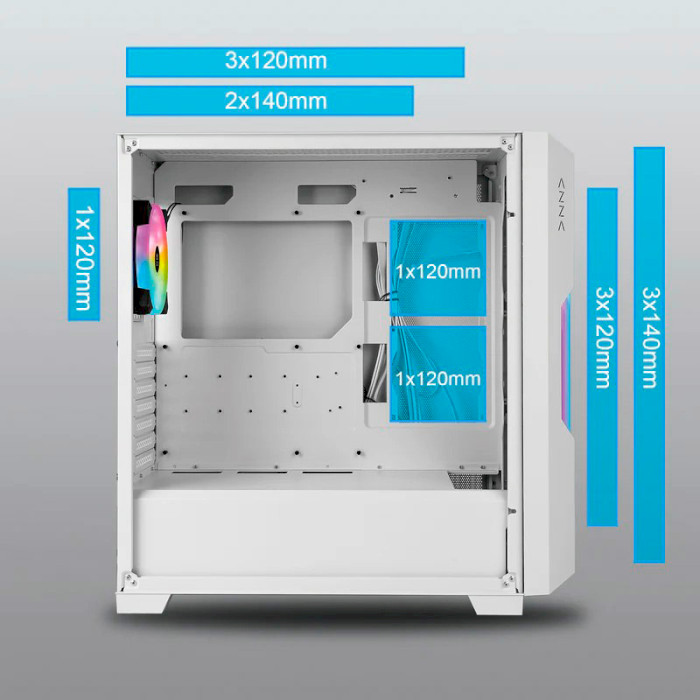 Корпус AZZA Guardian Glass White (CSAZ-520WG)