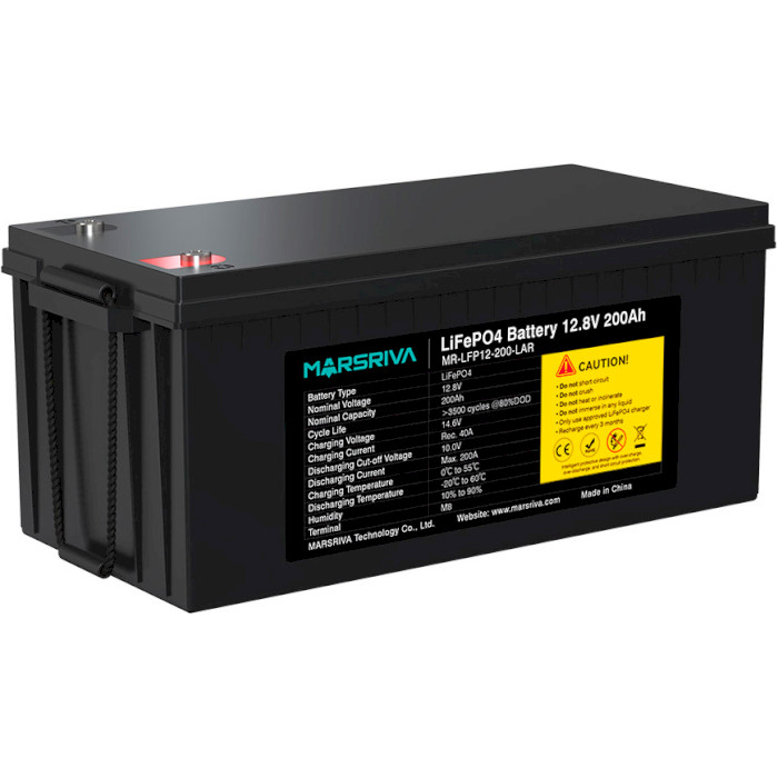 Акумуляторна батарея MARSRIVA LiFePO4 Lead Acid Replacement 12.8V 200Ah (12.8В, 200Агод, BMS) (MR-LFP12-200-LAR)