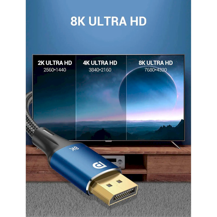 Кабель VENTION 8K Ultra HD Cable DisplayPort 1.5м Blue (HCELG)