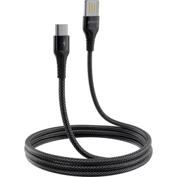 Кабель PROOVE Double Way Weft USB to Type-C 2.4A 1м Black