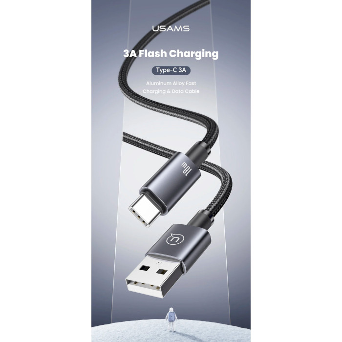 Кабель USAMS US-SJ680 Sufeng USB to Type-C 3A Fasting Charging Cable Phone Data Cord 0.025м Tarnish (SJ680USB01)