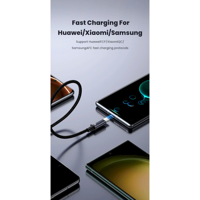 Кабель USAMS US-SJ680 Sufeng USB to Type-C 3A Fasting Charging Cable Phone Data Cord 0.025м Tarnish (SJ680USB01)