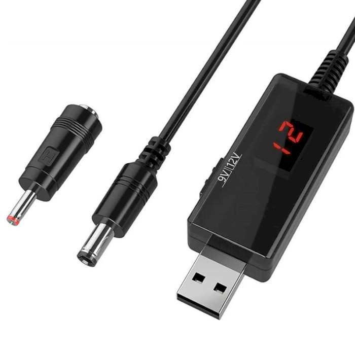 Кабель питания USB to DC 5.5*2.1mm 9V/12V + 3.5*1.35mm Adapter 1м