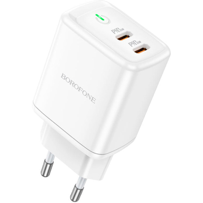 Зарядний пристрій BOROFONE BN9 Reacher 2xUSB-C, PD35W White