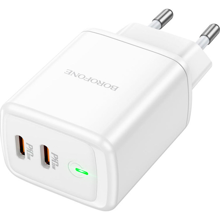 Зарядний пристрій BOROFONE BN9 Reacher 2xUSB-C, PD35W White