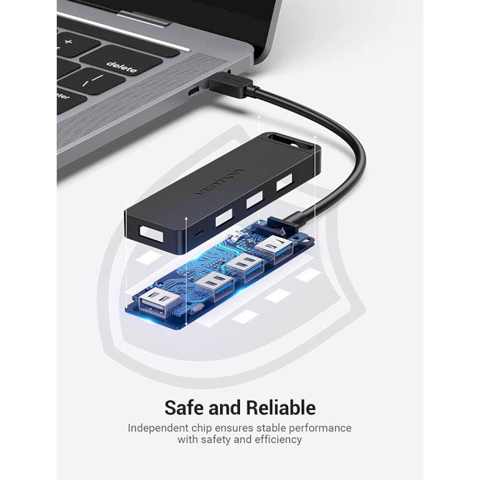 USB-хаб VENTION 4-in-1 USB-C to 4xUSB3.0, Micro-B Power (TGKBD)