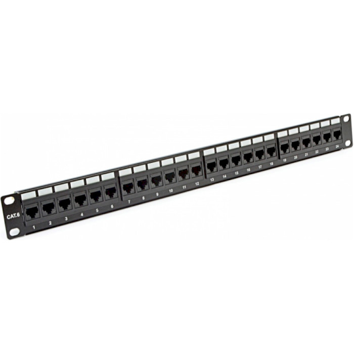 Патч-панель EPNEW 1U 19" 24-port UTP Cat.6 в сборе