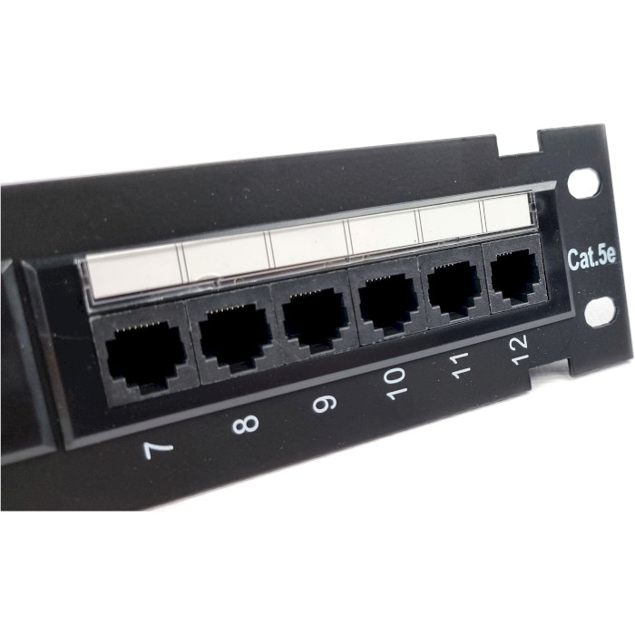 Патч-панель ESERVER 1U 10" 12-port UTP Cat.5e у зборі (WT-2180-DUAL)