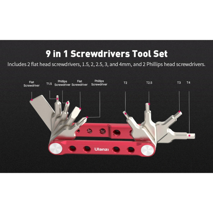 Отвёртка-мультитул ULANZI CM029 Folding Tool Set with Screwdrivers and Wrenches