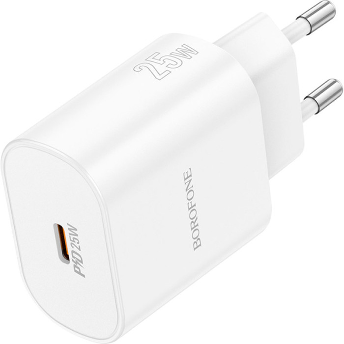 Зарядний пристрій BOROFONE BA82A Platinum 1xUSB-C, PD25W, QC3.0 White