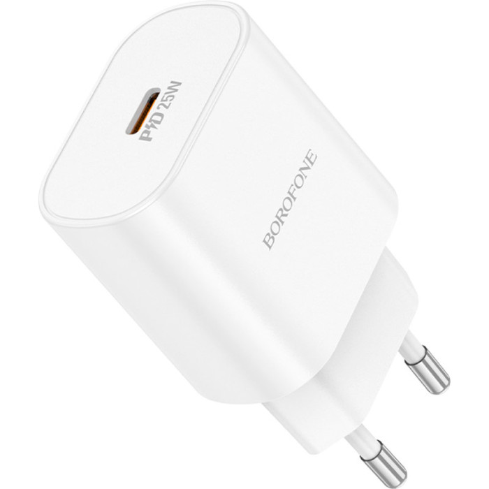 Зарядний пристрій BOROFONE BA82A Platinum 1xUSB-C, PD25W, QC3.0 White