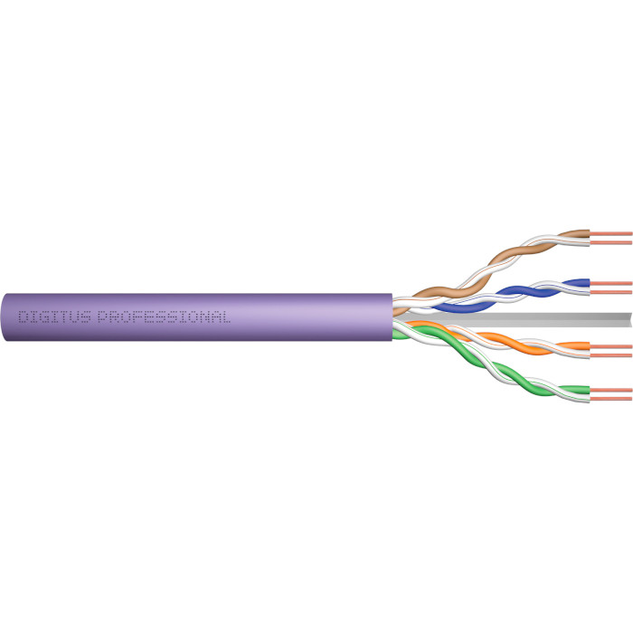 Кабель мережевий DIGITUS UTP Cat.6 LSZH 4x2x0.57 CU фіолетовий 100м (DK-1613-VH-1)