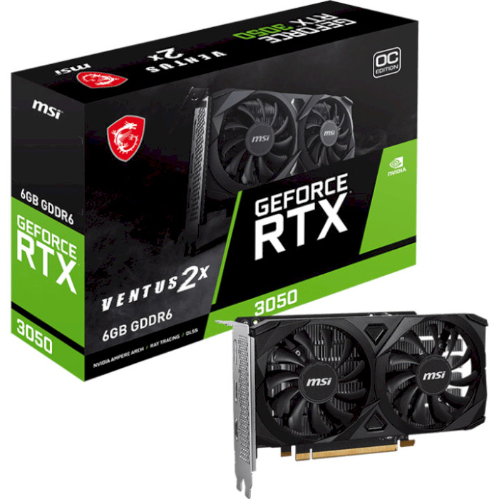 Відеокарта MSI GeForce RTX 3050 Ventus 2X E 6G OC