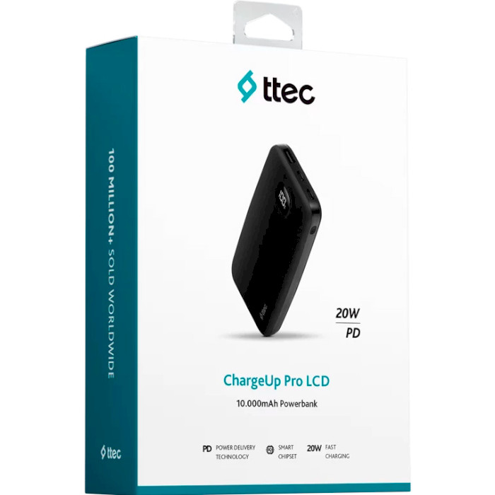 Повербанк TTEC ChargeUp Pro LCD PD 10000mAh Black (2BB209S)