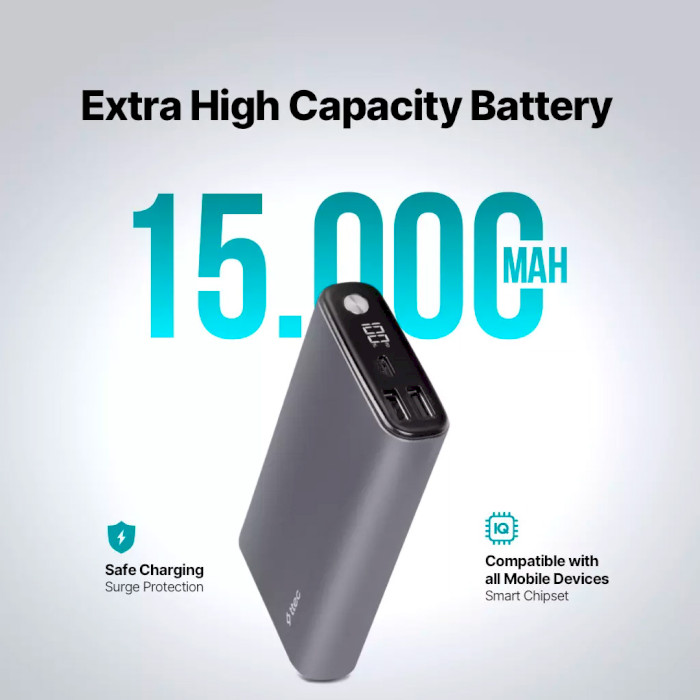 Повербанк TTEC ReCharger Pro LCD 15000mAh Space Gray (2BB216UG)