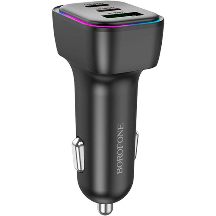 Автомобільний зарядний пристрій BOROFONE BZ28C Trophie 2xUSB-C, 1xUSB-A, PD60W, QC3.0 Black