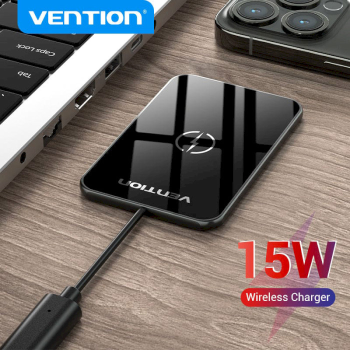 Бездротовий зарядний пристрій VENTION Wireless Charger 15W Ultra-thin Mirrored Surface Type