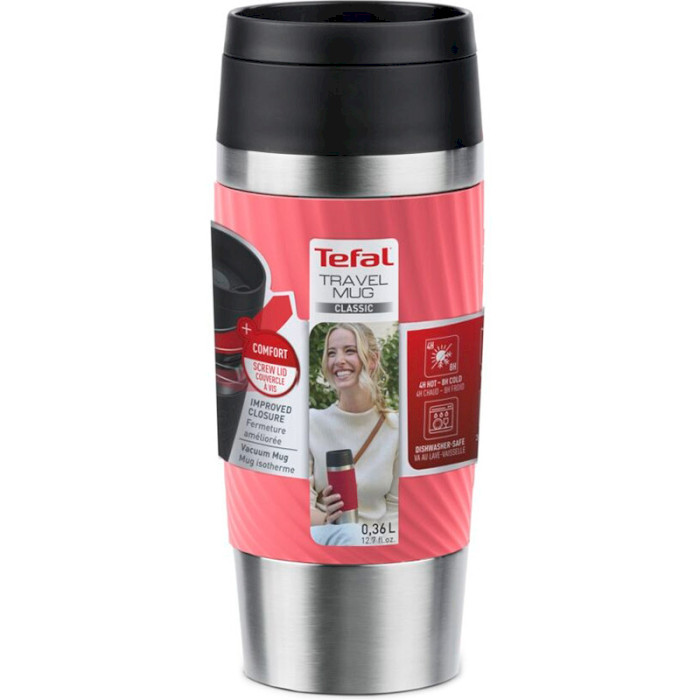 Термокружка TEFAL Travel Mug Classic Twist 0.36л Coral (N2024410)