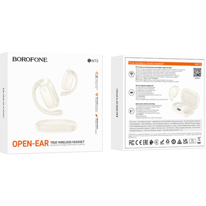 Наушники BOROFONE BW73 Lucky Open Milky White