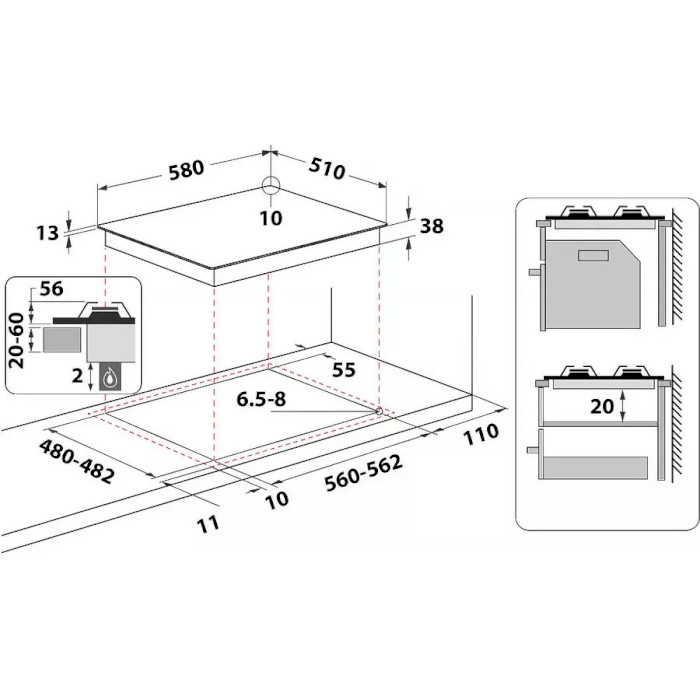 Варочная поверхность газовая WHIRLPOOL TGML 661 IX R