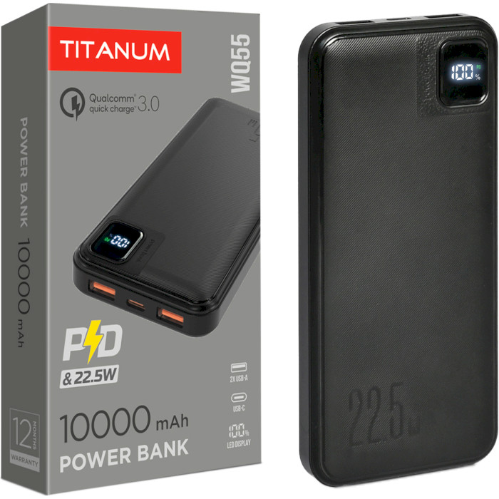 Повербанк TITANUM TPB-WQ55 10000mAh Black