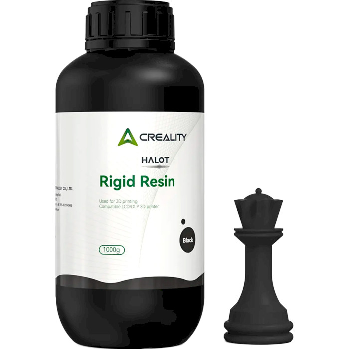 Фотополімерна гума для 3D принтера CREALITY Halot Rigid Resin, 1кг, Black (3302020099)