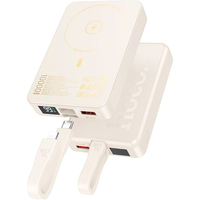 Повербанк MagSafe HOCO Q24 Elegant 10000mAh Milky White