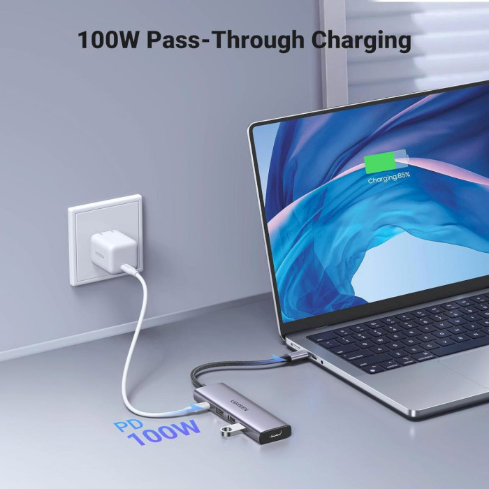 Порт-репликатор UGREEN CM511 5-in-1 USB-C Multifunction Adapter (15597)