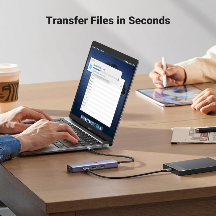 Порт-репликатор UGREEN CM512 6-in-1 USB-C Multifunction Adapter (15598)