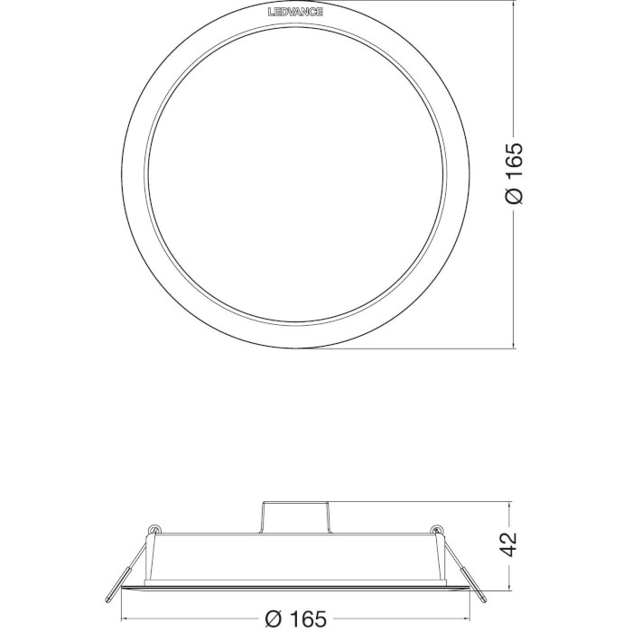 Світильник LEDVANCE DL IP44 DN 165 840 WT White 13W 4000K (4058075703087)