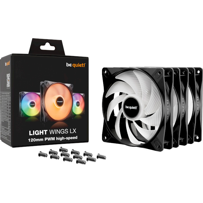 Комплект вентиляторов BE QUIET! Light Wings LX 120 PWM High-Speed Black 3-Pack (BL124)