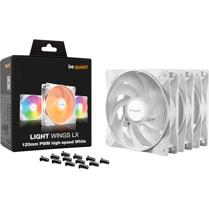 Комплект вентиляторів BE QUIET! Light Wings LX 120 PWM High-Speed White 3-Pack (BL125)