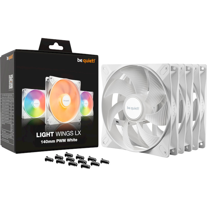 Комплект вентиляторів BE QUIET! Light Wings LX 140 PWM White 3-Pack (BL128)