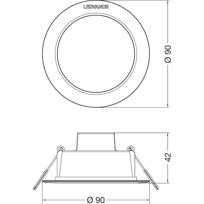 Светильник LEDVANCE DL IP44 DN 90 840 WT White 4W 4000K (4058075702882)