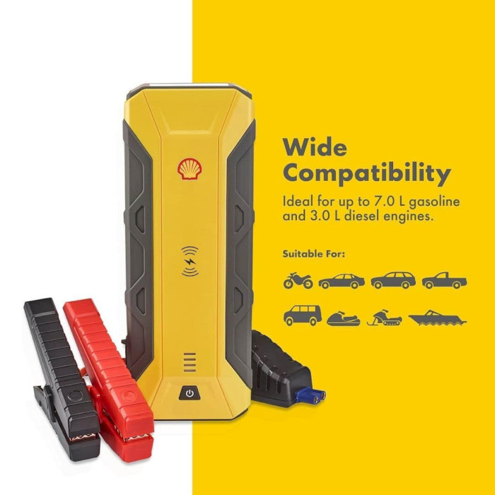 Портативний пускозарядний пристрій SHELL Portable Jump Starter with Wireless Charger 16000mAh (SH916WC)