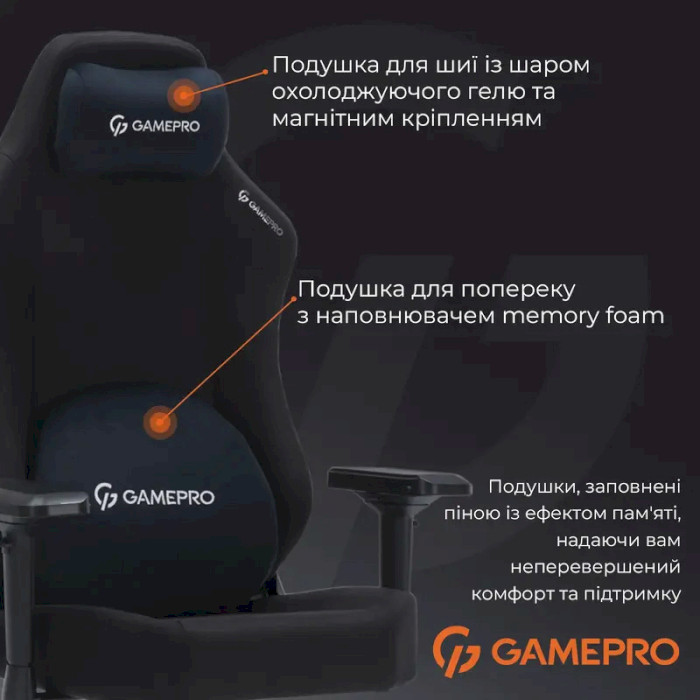 Кресло геймерское GAMEPRO FGC750 Fabric Black (FGC750B)