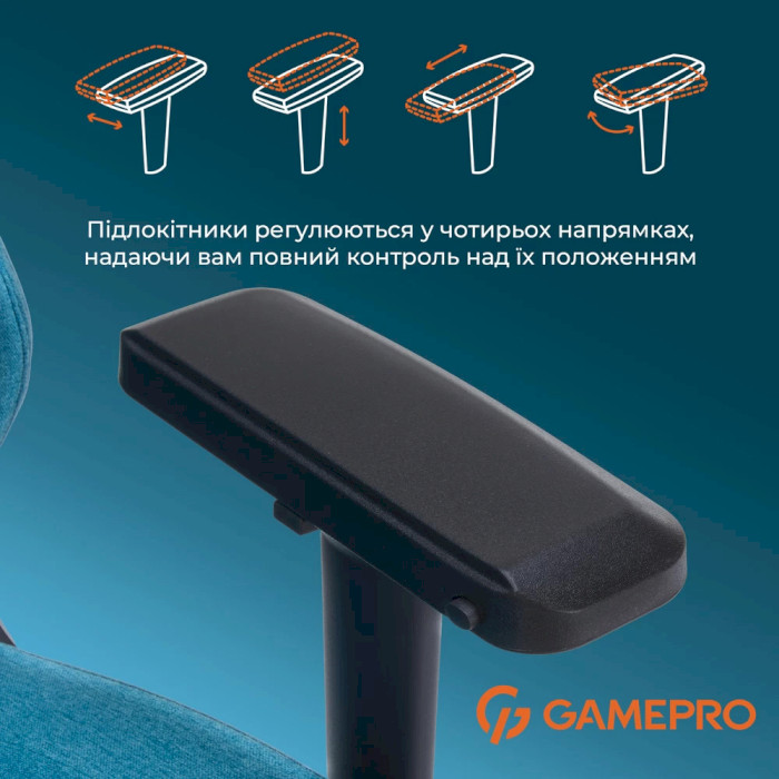 Крісло геймерське GAMEPRO FGC750 Fabric Light Blue (FGC750LB)