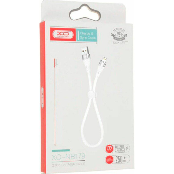 Кабель XO NB179 USB-A to Lightning 0.25м White