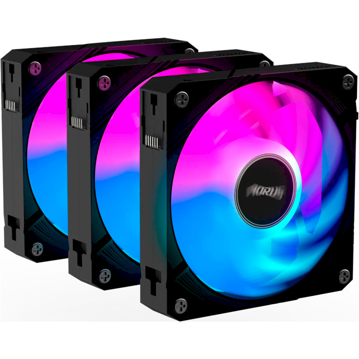 Комплект вентиляторів AORUS Ez Chain Fan 120 Black 3-Pack (GP-ECFAN1203)