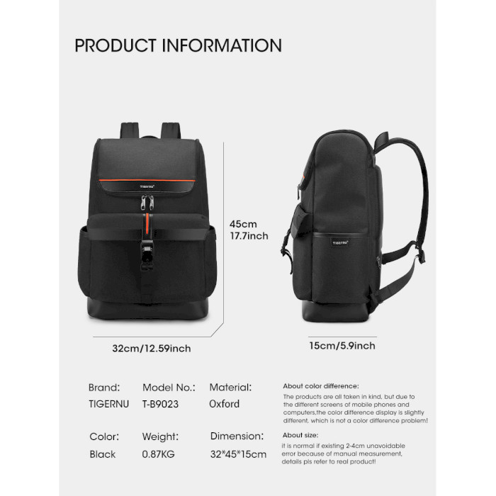 Рюкзак TIGERNU T-B9023 Black