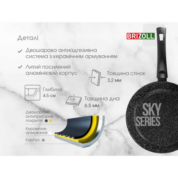 Сковорода BRIZOLL Sky 22см (52-2245)