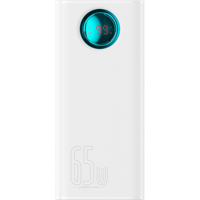 Повербанк BASEUS Amblight Digital Display Fast Charge Power Bank 65W 26800mAh White (P10022402223-00)