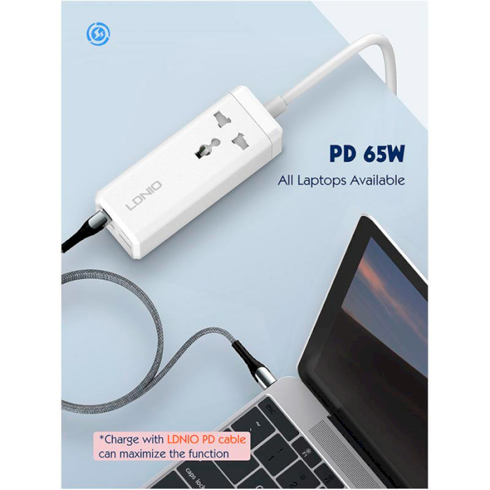 Мережевий фільтр LDNIO SC1418 White, 2xUSB-C, 2xUSB, 2м