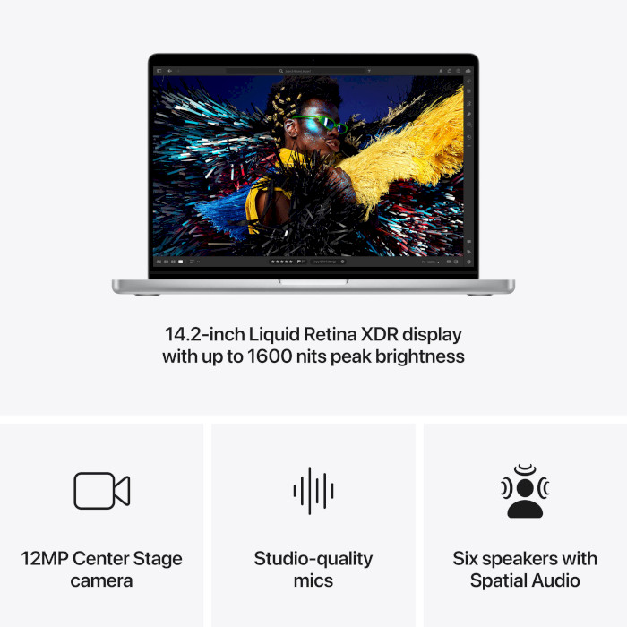 Ноутбук APPLE A3112 MacBook Pro 14" M4 Silver (MW2W3UA/A)