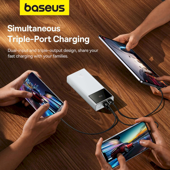 Повербанк BASEUS Star-Lord Digital Display Fast Charge Power Bank 30W 20000mAh White (P10022904213-00)