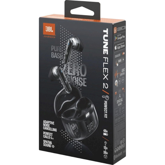 Навушники JBL Tune Flex 2 Ghost Edition Black (JBLTFLEX2GBLK)