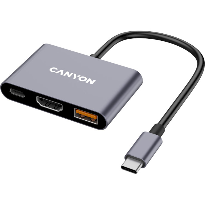 Порт-репликатор CANYON DS-4 USB-C Multiport Hub 3-in-1 (CNS-TDS4)