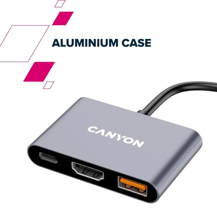 Порт-репликатор CANYON DS-4 USB-C Multiport Hub 3-in-1 (CNS-TDS4)